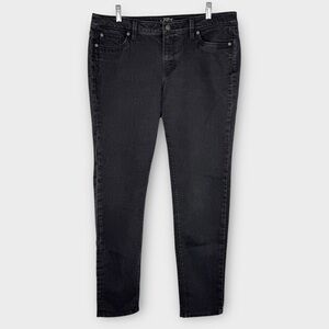 Ann Taylor LOFT black Modern Skinny jeans 14 stretch denim mid-rise edgy moto